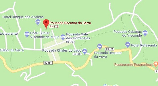 Pousada Recanto da Serra Mapa